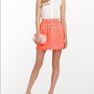 lilly pulitzer fiesta pink floral eyelet skirt